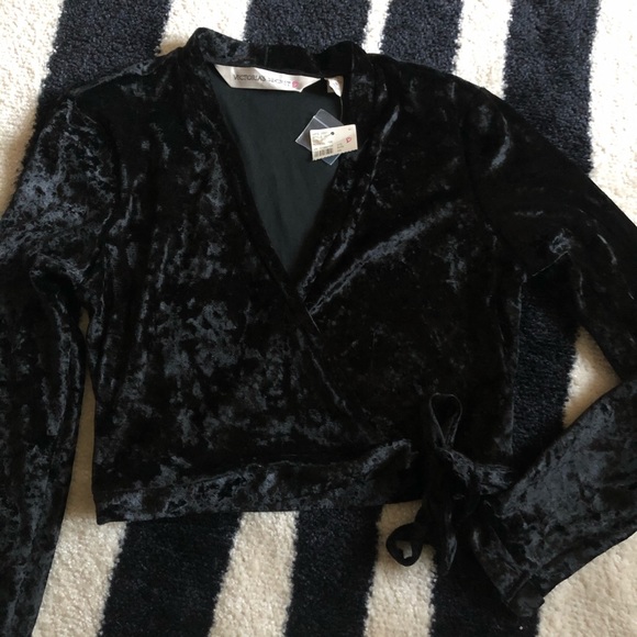 Victorias Secret Velvet Front Tie Sweater - Picture 1 of 3